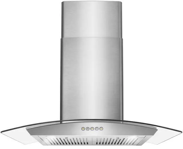 Main image of 30 in. Vista Coll 380 CFM Ducted Wall Mount Range Hood LED, Stainless Steel | COS-668A750 Push Button Controls, 3 Fan Speeds, Glass Visor, Permanent Dishwasher-Safe Baffle Filters