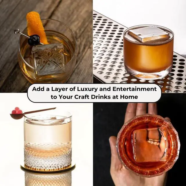 Alt view image 3 of 7 - Clear Ice Maker, 2 Large 2-Inch Ice Cubes for Whiskey & Cocktails | Mini Clear Ice Cube Maker, 2 Large 2-Inch Crystal Clear Ice Cubes, Slow Melting, Ready in 810 Hours