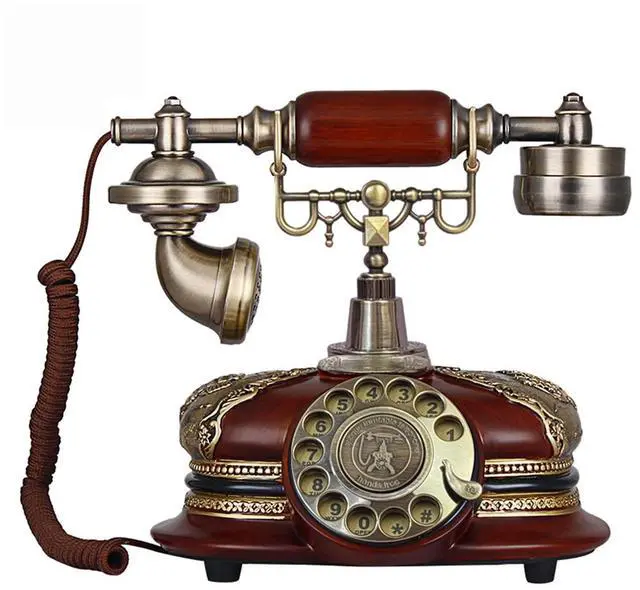 Main image of Retro Vintage Antique Style Rotary Dial Button Desk Telephone Phone Home Living Room Decor