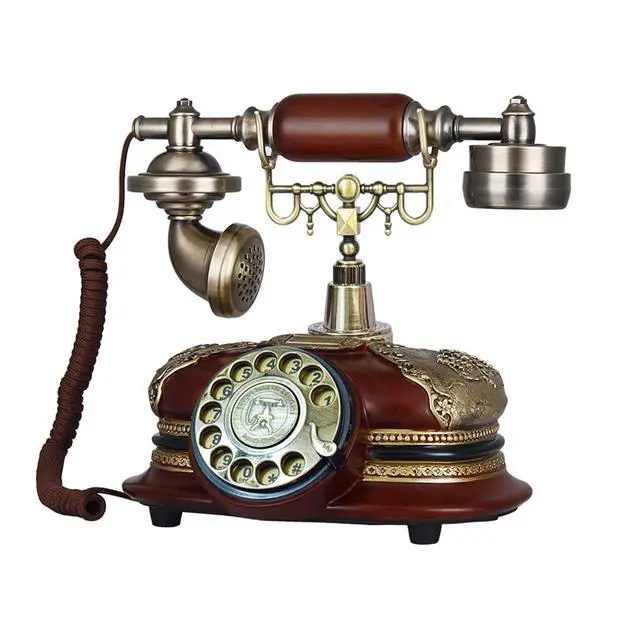 Alt view image 6 of 7 - Retro Vintage Antique Style Rotary Dial Button Desk Telephone Phone Home Living Room Decor