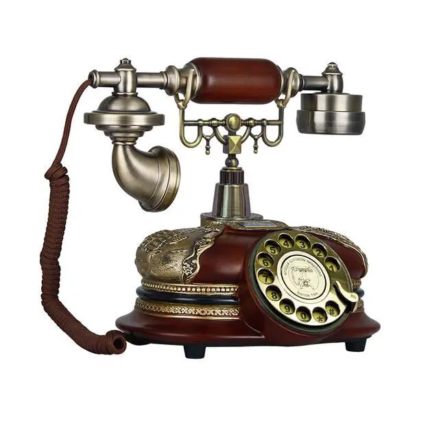 Alt view image 7 of 7 - Retro Vintage Antique Style Rotary Dial Button Desk Telephone Phone Home Living Room Decor