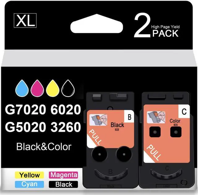 Main image of High Pages BH-20 CH-20 Print Head Remanufactured for G7020 G6020 G5020 G4270 G3260 G3262 G2260 1230 1220 Mega Tank Printer Replacement PrinterHead Ink cartridges Combo Packs