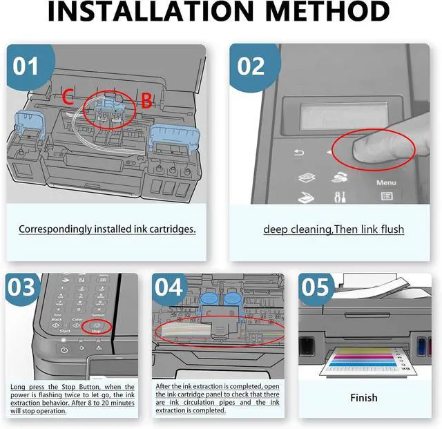 Alt view image 6 of 6 - High Pages BH-20 CH-20 Print Head Remanufactured for G7020 G6020 G5020 G4270 G3260 G3262 G2260 1230 1220 Mega Tank Printer Replacement PrinterHead Ink cartridges Combo Packs