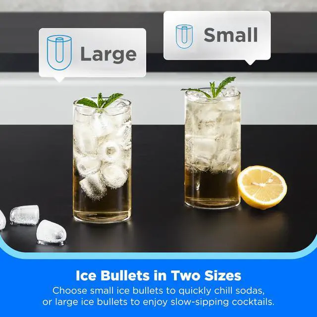 Alt view image 5 of 7 - 26lbs Countertop Bullet Ice Maker, Self-Cleaning, with Ice Scoop | 8 Ice Bullets Ready in 6 Minutes, for Home/Office/RV