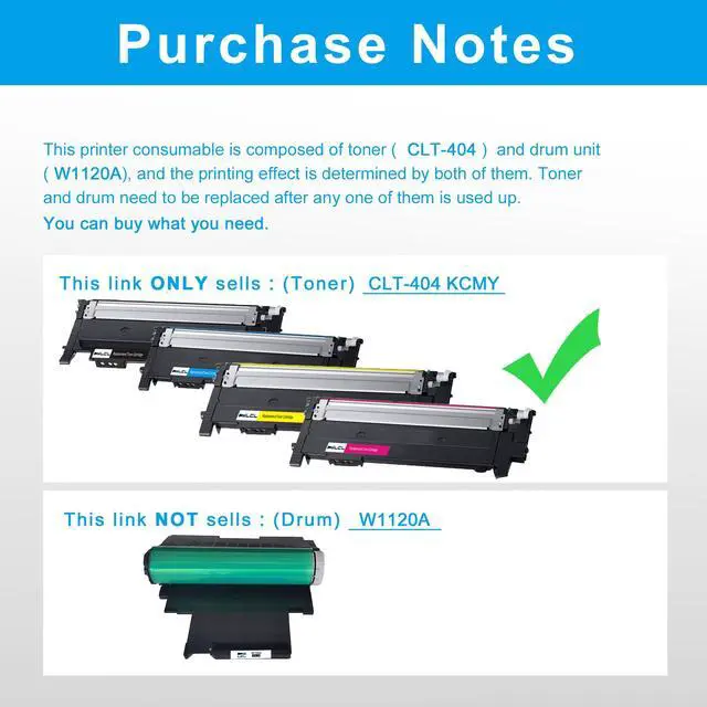 Alt view image 3 of 7 - Compatible Toner Cartridge Replacement for Samsung CLT-404S CLT-K404S CLT-C404S CLT-M404S CLT-Y404S SL-C430 SL-C430W SL-C480 SL-C480W SL-C480FN SL-C480FW SC-C482 SL-C482W SL-C482FW SL-C432 (KCMY)