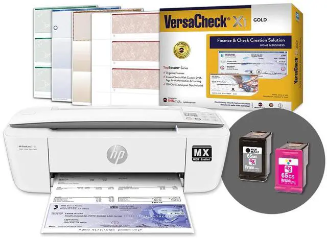 Main image of HP DeskJet 3755 MXE MICR All-in-One Check Printer X1 Gold Check Printing Software Bundle