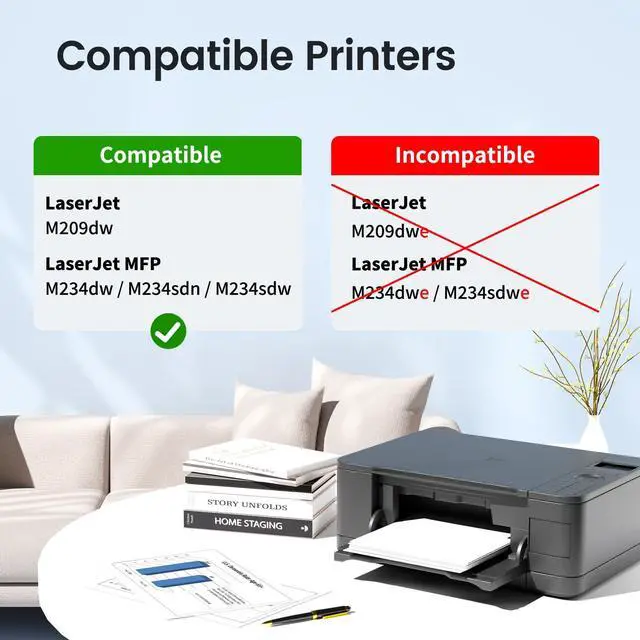 Alt view image 2 of 7 - 134X Toner with Chip High Yield Compatible Replacement for HP 134X Black Toner Cartridge 134A W1340X W1340A, for Laser Jet Printer M209dw MFP M234dw M234sdn M234sdw Ink Black 2 Pack