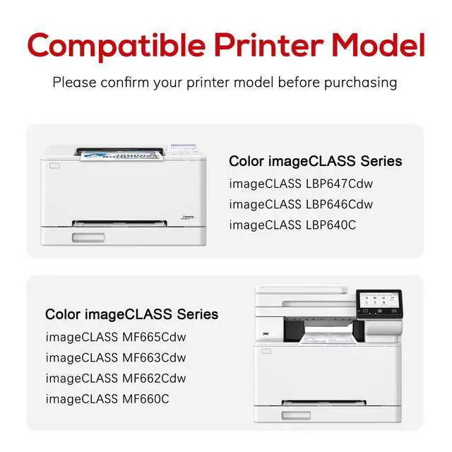 Alt view image 4 of 7 - 075 075H Toner Cartridge Set MF665CDW MF663Cdw LBP646Cdw Compatible for Canon Color ImageCLASS MF660c MF662CDW LBP647Cdw LBP640c MF660 LBP640 Printer 4 Pack (Black Cyan Yellow Magenta)