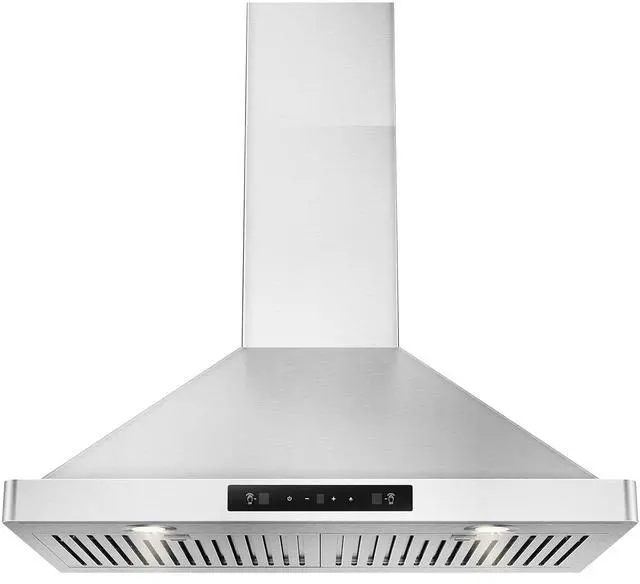 Main image of 30 Inch Wall Mount Range Hood, Stainless Steel 800CFM DC Motor | 6-speed convertible ducted/ductless exhaust fan with durable stainless steel filters for kitchen ventilation