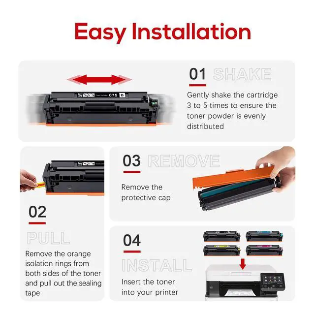 Alt view image 6 of 7 - 075 075H Toner Cartridge Set MF665CDW MF663Cdw LBP646Cdw Compatible for Canon Color ImageCLASS MF660c MF662CDW LBP647Cdw LBP640c MF660 LBP640 Printer 4 Pack (Black Cyan Yellow Magenta)