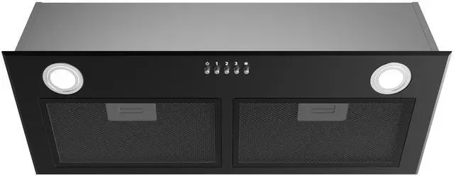 Main image of Black Range Hood 28 Inch, Built-in Kitchen Vent Hood with 450 CFM, 3 Speed Exhaust Fan, 2 LED Lights & Button Control, Ducted/Ductless Convertible