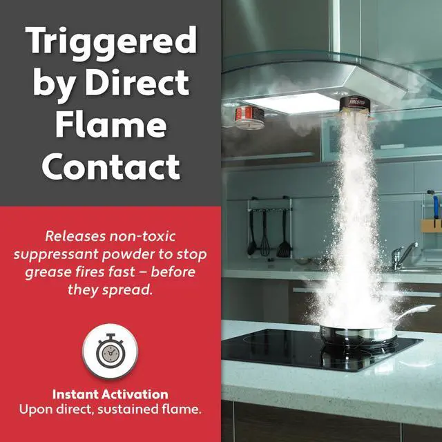 Alt view image 3 of 7 - Rangehood® Fire Suppressor Automatic StoveTop Fire Suppressor for Residential Kitchen Safety Easy to Install, Direct Flame-Activated, Non-Toxic Fire Suppression System (1 Pair)