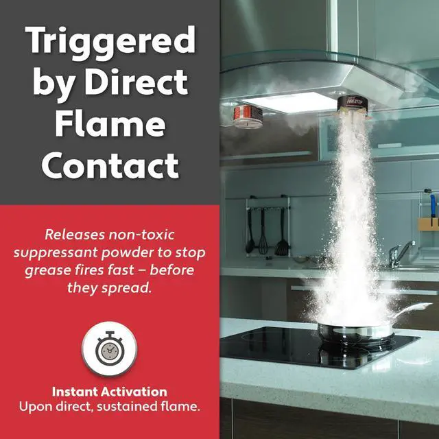 Alt view image 6 of 7 - Rangehood® Fire Suppressor Automatic StoveTop Fire Suppressor for Residential Kitchen Safety Easy to Install, Direct Flame-Activated, Non-Toxic Fire Suppression System (1 Pair)