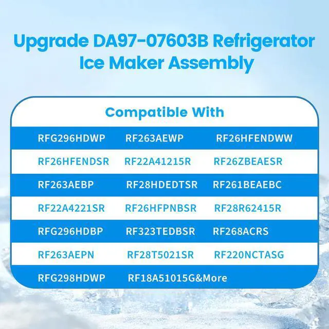 Alt view image 2 of 7 - DA97-07603B Ice Maker Assembly, Compatible with Samsung Refrigerator, Replaces DA61-03213B & DA97-07603A, OEM Replacement Ice Maker DA97-07603B