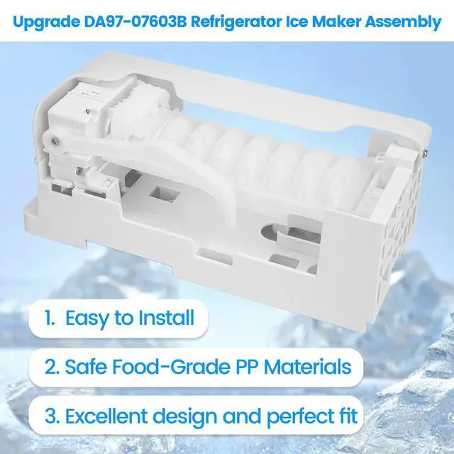 Alt view image 5 of 7 - DA97-07603B Ice Maker Assembly, Compatible with Samsung Refrigerator, Replaces DA61-03213B & DA97-07603A, OEM Replacement Ice Maker DA97-07603B