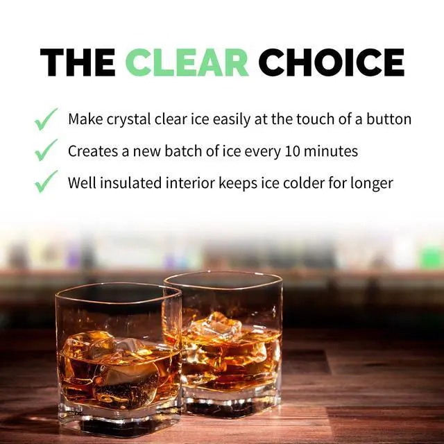 Alt view image 3 of 7 - Clear Ice Cube Maker Machine | First Cubes in 15 Minutes, 40 lbs. of Ice in 24 Hours | Countertop Portable Design in Stainless Steel