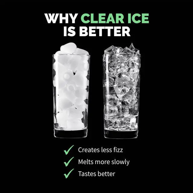 Alt view image 4 of 7 - Clear Ice Cube Maker Machine | First Cubes in 15 Minutes, 40 lbs. of Ice in 24 Hours | Countertop Portable Design in Stainless Steel