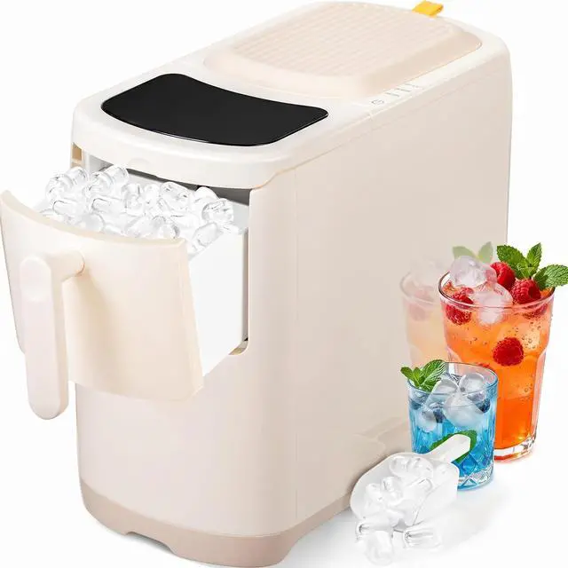 Main image of Portable Countertop Ice Maker, 18Lbs/24H Self-Cleaning Ice Machine, One-Touch Operation with Ice Scoop Included, for Home Kitchen Office, White