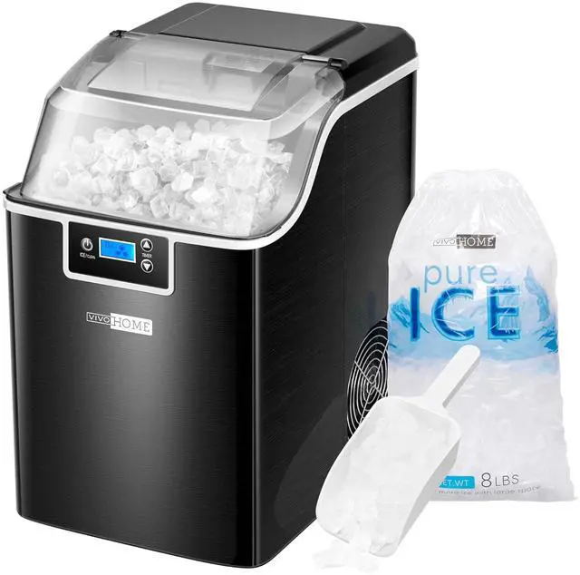 Main image of Nugget Ice Maker Countertop, 44lbs/Day, Black | Portable Pebble Soft Chewable Pellet Ice Machine with Self-Cleaning, Scoop, 10 Ice Bags, for Home Kitchen, Party, RV, Camping