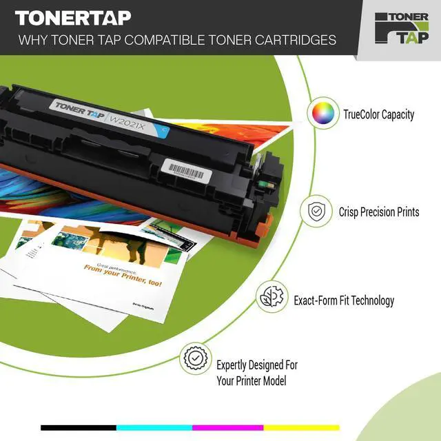 Alt view image 3 of 7 - TonerTap 414X Toner Cartridges 4-Pack for HP Printers, High-Yield Replacement for 414A Toner Cartridges, Compatible with MFP M479fdw, M454dw M454dn M480f M455dn