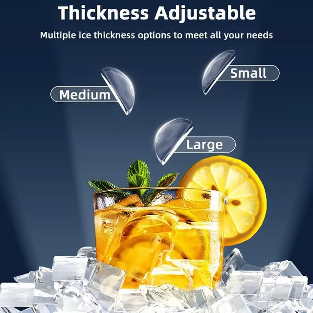 Alt view image 6 of 7 - Crescent Ice Maker, Slow-Melting Countertop Ice Maker, 27 Lbs/24H, 16Pcs in 15Mins, Self-Cleaning,24-Hour Timer, for Home/Kitchen/Office/Party