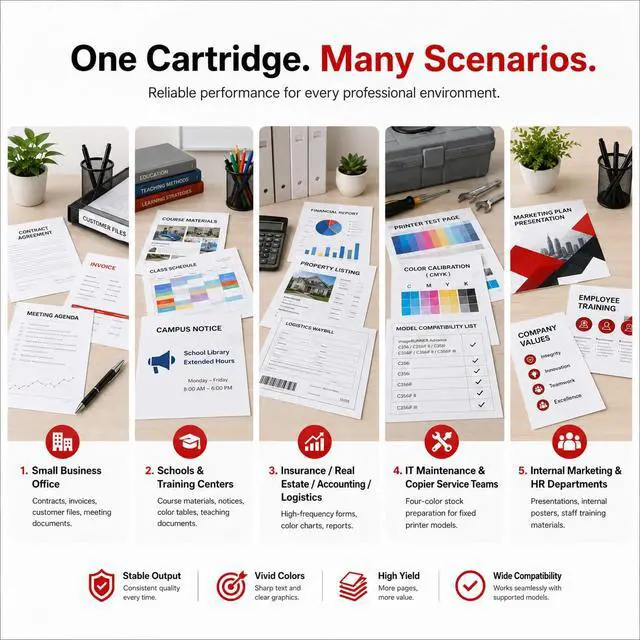 Alt view image 7 of 7 - GPR58 GPR-58 Toner Cartridge Set (4-Pack, 1BK+1C+1M+1Y) Compatible GPR 58 Toner Replacement for Canon GPR-58 Toner Cartridge imageRunner Advance C256, C256iF II, C356i, C356ii, C356iF Printer