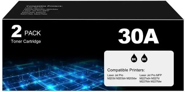 Main image of 30A Toner Cartridges Black for HP 30A 30X CF230A CF230X Printer Laser Jet Pro M227fdn M203dw Toner Cartridge Laser Jet Pro MFP M227fdn M227fdw M227sdn M227d Pro M203dw M203d M203dn HP30A Toner 2 Pack