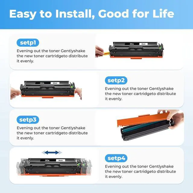 Alt view image 6 of 7 - 30A Toner Cartridges Black for HP 30A 30X CF230A CF230X Printer Laser Jet Pro M227fdn M203dw Toner Cartridge Laser Jet Pro MFP M227fdn M227fdw M227sdn M227d Pro M203dw M203d M203dn HP30A Toner 2 Pack