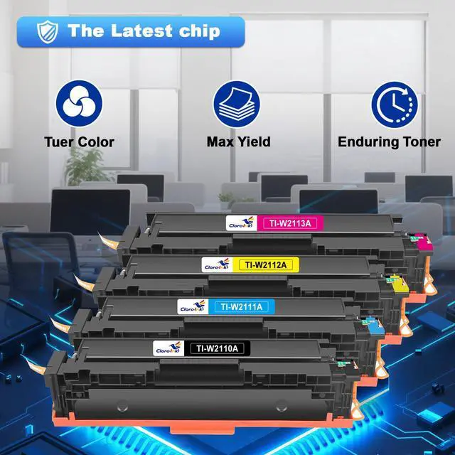 Alt view image 5 of 7 - 206A Toner Cartridges 4 Pack High Yield Replacement for HP 206A W2110A 206X W2110X Compatible with Color Laser Jet Pro MFP M255dw M283fdw M283cdw M255nw Printer (B/C/Y/M Color)