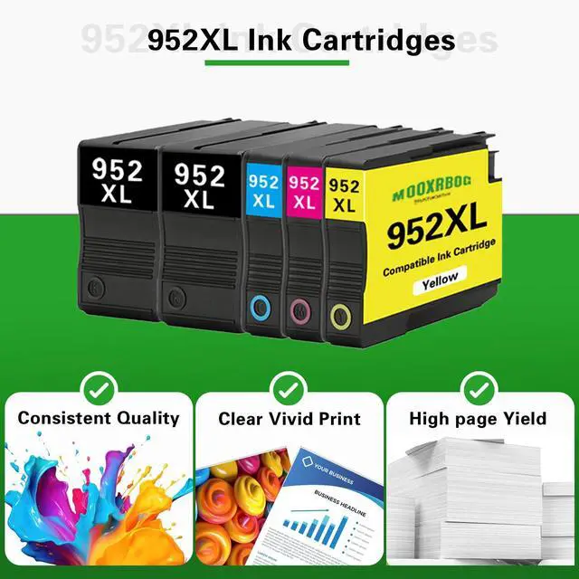 Alt view image 5 of 7 - 952XL Ink Cartridges High Yield Replacement for HP 952 952XL Ink Cartridge | Work with OfficeJet Pro 7740 8210 8702 8710 8715 8720 Printer (4-Pack, 2Black/1Cyan/1Magenta/1Yellow)