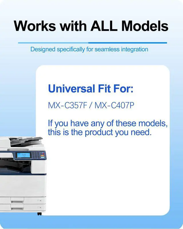Alt view image 4 of 7 - High Capacity MX-C35T MX-C35TB MX-C35TC MX-C35TY MX-C35TM Compatible Toner Cartridges Replacement for Sharp MX-C357F MX-C407P MXC357F MXC407P Printers (Black Cyan Yellow Magenta, 4-Pack)