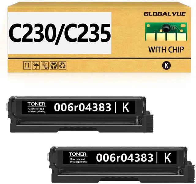 Main image of C230 C235 Black Toner Cartridges 2 Pack (with Chip) Compatible with Xerox C230 C235 006R04384 Toner Cartridges Work for Xerox C230DNI C235DNI Color Multifunction Printer