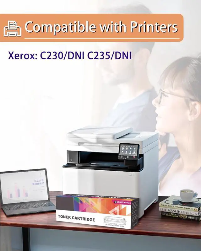 Alt view image 2 of 7 - C230 C235 Black Toner Cartridges 2 Pack (with Chip) Compatible with Xerox C230 C235 006R04384 Toner Cartridges Work for Xerox C230DNI C235DNI Color Multifunction Printer