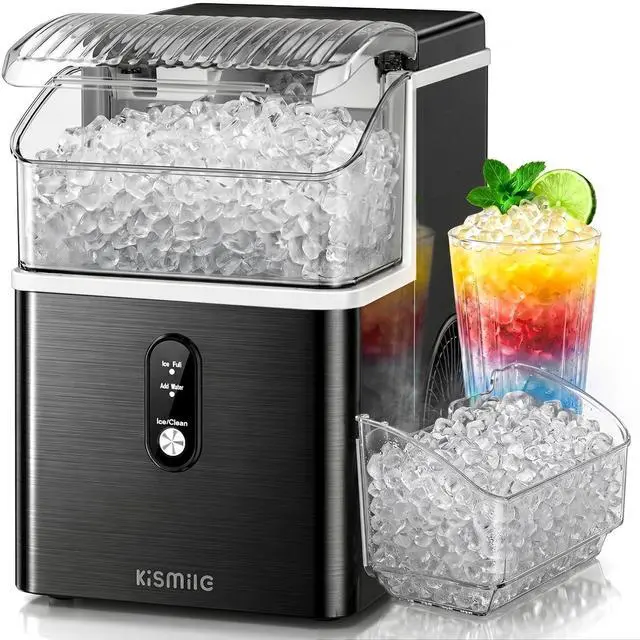 Main image of Nugget Ice Maker Countertop, 35Lbs/24H Pebble Ice Maker with Chewable Pellet ice, First Ice in 7 Mins, Self-Cleaning Ice Machine with Removable Basket for Home & Kitchen(Black)