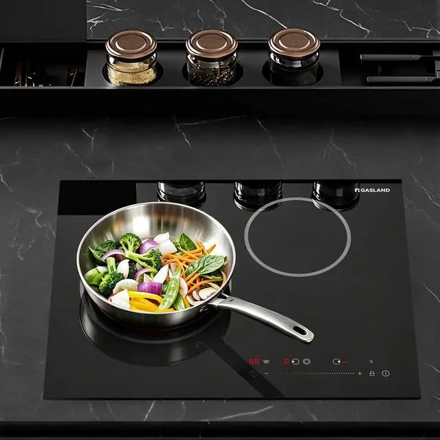 Alt view image 3 of 7 - 21 Inch Electric Cooktop 2 Burner, Built-in, 220V | ETL Certified, 16 Power Levels, Slide Touch Control, Timer, Perfect for Apartments & Everyday Cooking