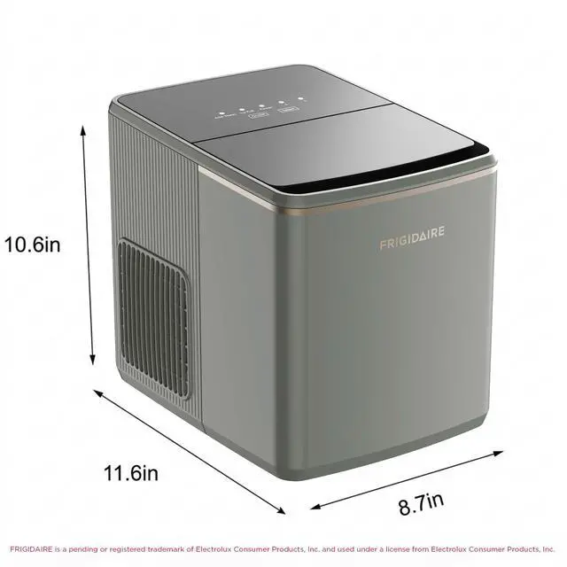 Alt view image 5 of 7 - Countertop Ice Maker, 26 lbs per Day Fast Bullet Ice Making Machine with Touch Display, 9 Pieces in 715 Minutes, Portable Ice Machine for Home Kitchen, Office & RV, Green