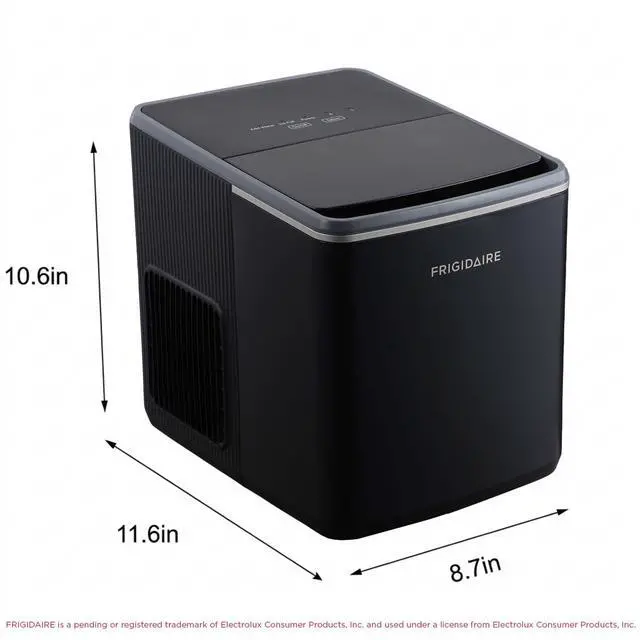 Alt view image 5 of 7 - Countertop Ice Maker, 26 lbs per Day Fast Bullet Ice Making Machine with Touch Display, 9 Pieces in 715 Minutes, Portable Ice Machine for Home Kitchen, Office & RV, Onyx