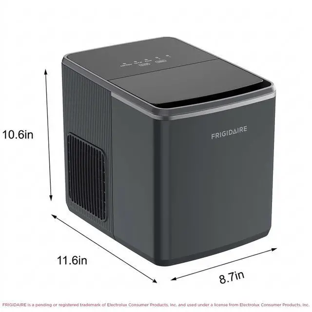 Alt view image 5 of 7 - Countertop Ice Maker, 26 lbs per Day Fast Bullet Ice Making Machine with Touch Display, 9 Pieces in 715 Minutes, Portable Ice Machine for Home Kitchen, Office & RV, Grey