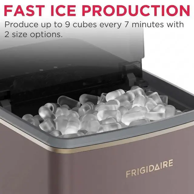 Alt view image 4 of 7 - Countertop Ice Maker, 26 lbs per Day Fast Bullet Ice Making Machine with Touch Display, 9 Pieces in 715 Minutes, Portable Ice Machine for Home Kitchen, Office & RV, Mauve