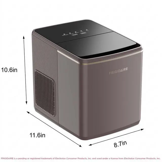 Alt view image 5 of 7 - Countertop Ice Maker, 26 lbs per Day Fast Bullet Ice Making Machine with Touch Display, 9 Pieces in 715 Minutes, Portable Ice Machine for Home Kitchen, Office & RV, Mauve