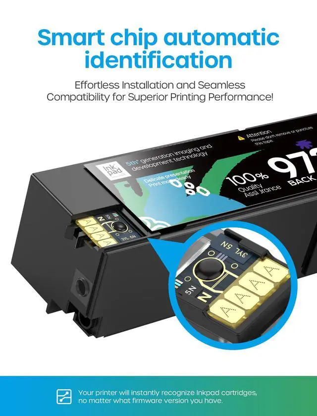 Alt view image 3 of 7 - Ink Cartridges High Yield Compatible Replacement with HP PageWide | Compatible 477dw/dn, 577dw/z, 452dn/dw, 552dw, P55250/P57750, 3.5K black/3K color pages, Business-grade pigment ink