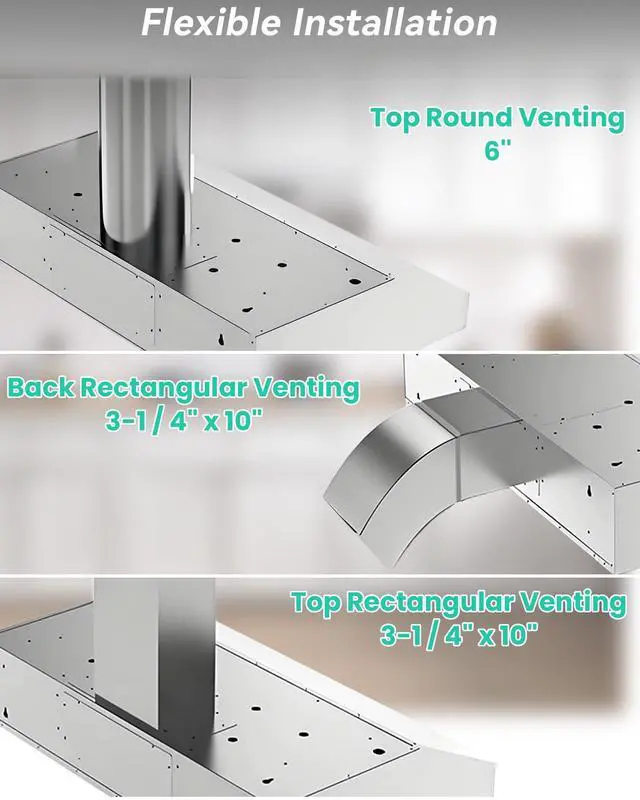 Alt view image 5 of 7 - 30 inch Under Cabinet Range Hood 900 CFM, Stainless Steel | Gesture/Touch/Remote Control, 4-Speed Fan, Ducted Ventilation, LED Lights, Dishwasher Safe Filters