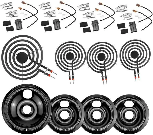 Main image of Black Burner Drip Pans 5304430149(6")5304430150(8") Electric Stove Burners MP15YA(6") MP21YA(8")330031 Surface Element Receptacle Compatible for Frigi-daire Ken-more Cro-sley Tap-pan by