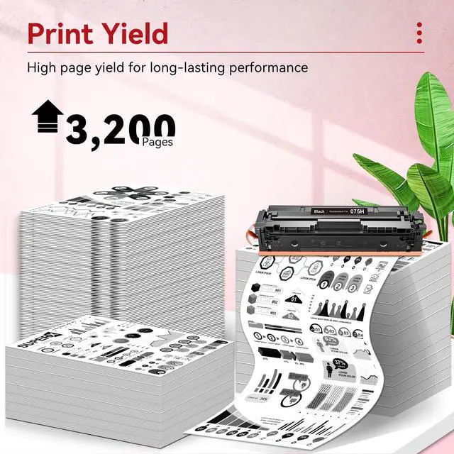 Alt view image 3 of 7 - 075H Black Toner Cartridges Compatible for Canon 075H 075 Toner Cartridges Work for Canon MF660 LBP640 MF662Cdw MF663Cdw MF665Cdw LBP646Cdw LBP647Cdw Printer, 075H 075 Toner with Chip-2 Packs