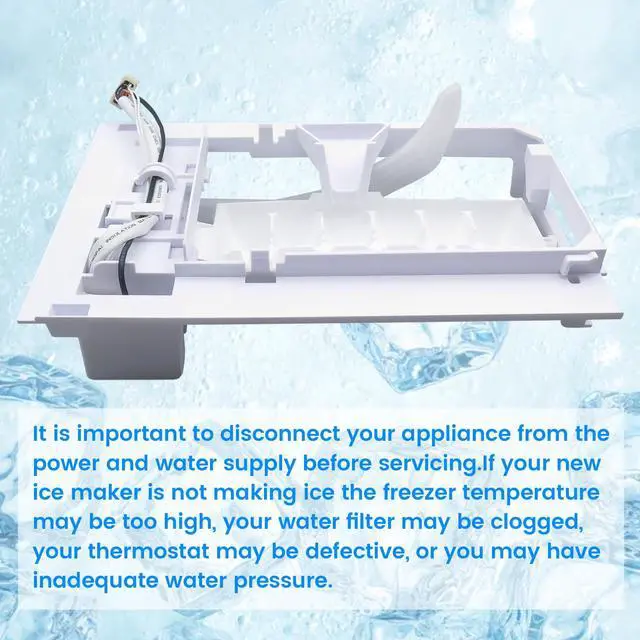 Alt view image 3 of 7 - Upgraded AEQ72909603 AEQ72909602 Refrigerator Ice Maker Assembly, Compatible with LG Refrigerators, Replacement for 2216335 AH3617225 EA3617225, 12 Cube Flex Tray Kit, Half Year