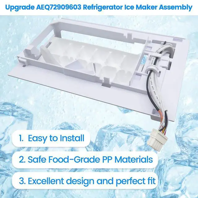 Alt view image 5 of 7 - Upgraded AEQ72909603 AEQ72909602 Refrigerator Ice Maker Assembly, Compatible with LG Refrigerators, Replacement for 2216335 AH3617225 EA3617225, 12 Cube Flex Tray Kit, Half Year