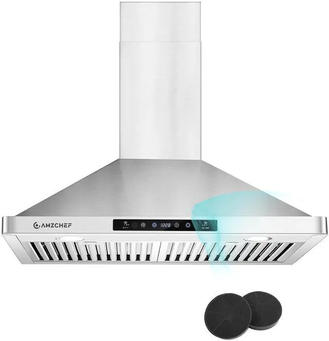 Main image of Wall Mount Range Hood 30 inch: 1050 CFM Stainless Steel Kitchen Stove Vent Hood with 3 Speed Exhaust Fan, Touch/Remote/Gesture Control Kitchen Exhaust Fan with Dishwasher-Safe Baffle Filters