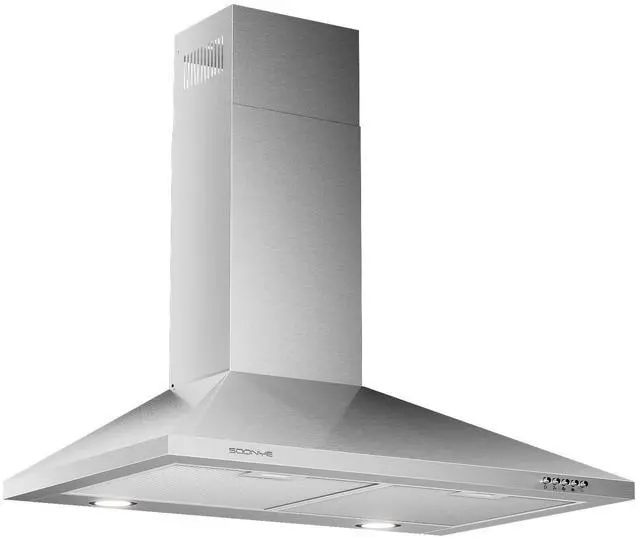 Main image of 30 Inch Wall Mount Range Hood Stainless Steel Ducted/Ductless Convertible Kitchen Exhaust Hood with 450 CFM Motor, 3 Speed Fan, LED Lighting and Dishwasher Safe Filters
