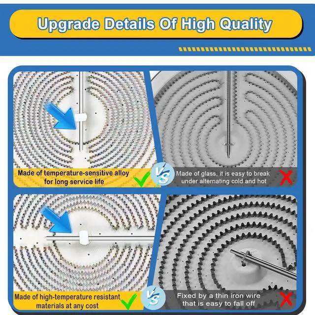 Alt view image 6 of 7 - Upgraded 316555800 W10823692 9"/6" Dual Radiant Surface Element Compatible with Frigidaire Kenmore Whirlpool Samsung Range, Stove 10" Heating Element Replace 316418401, 316418400, DG47-00022A