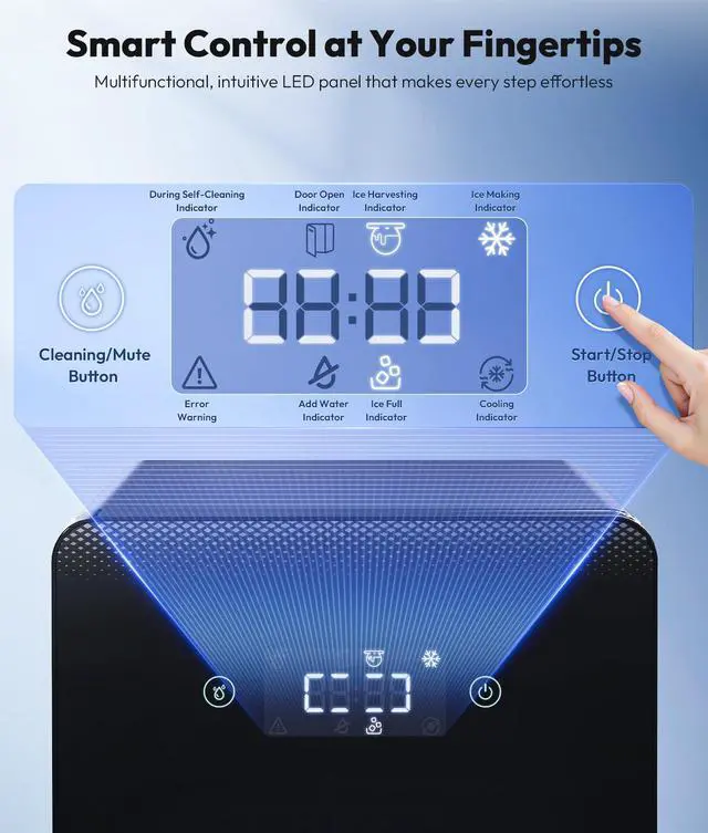 Alt view image 4 of 7 - 2" Sphere Ice Maker, 4 Ice Balls in 35min, 144pcs/Day for Whiskey | LCD Panel, Water Shortage& Ice Full Alert, Auto/Manual Fill, Self-Cleaning, Perfect For Cocktail Whiskey Home Bar Drinks